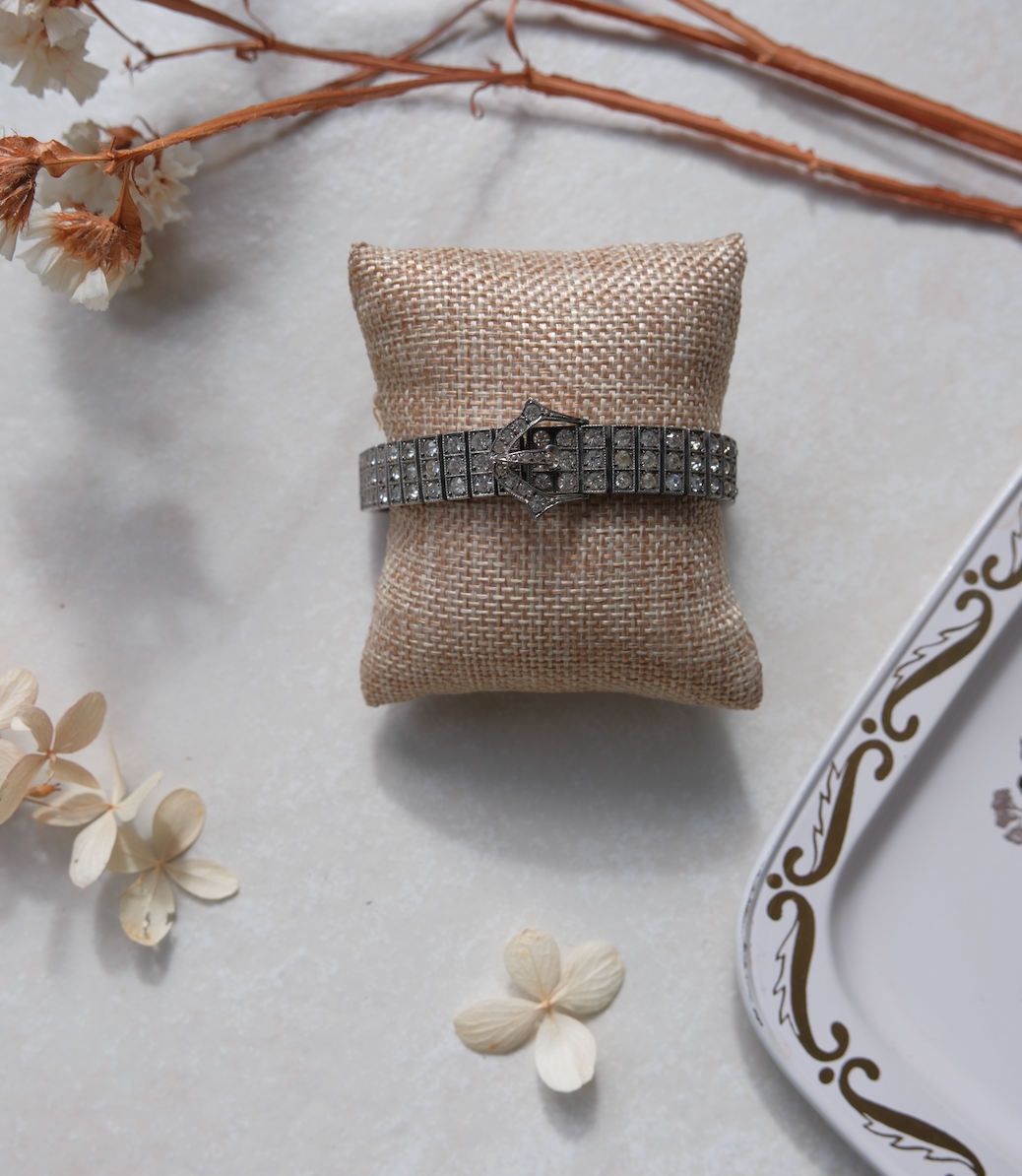 Jean Art Deco 'Diamonbar' Paste Buckle Bracelet - Stone Cooper