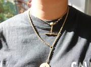 Hazel Scarab T-Bar Gold Fill Necklace - Stone Cooper