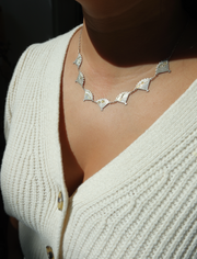 Claire Silver Fan Necklace - Stone Cooper