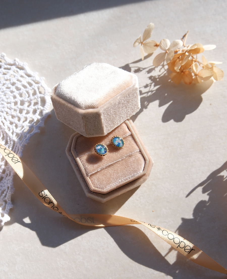 Opal 14K Mosaic Tutu Studs - Stone Cooper
