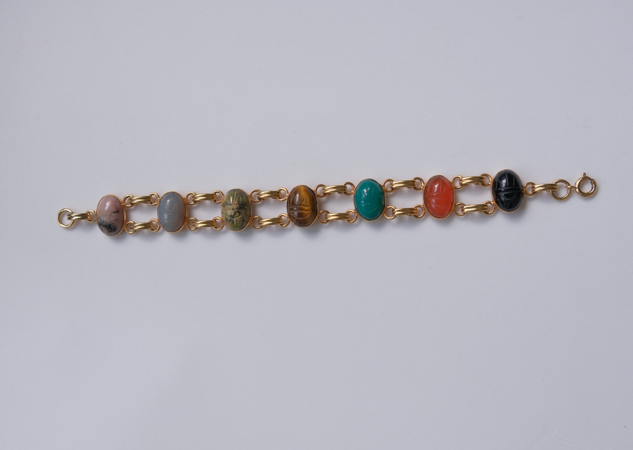 Darlene Double Strand Vintage Scarab Bracelet (7") - Stone Cooper