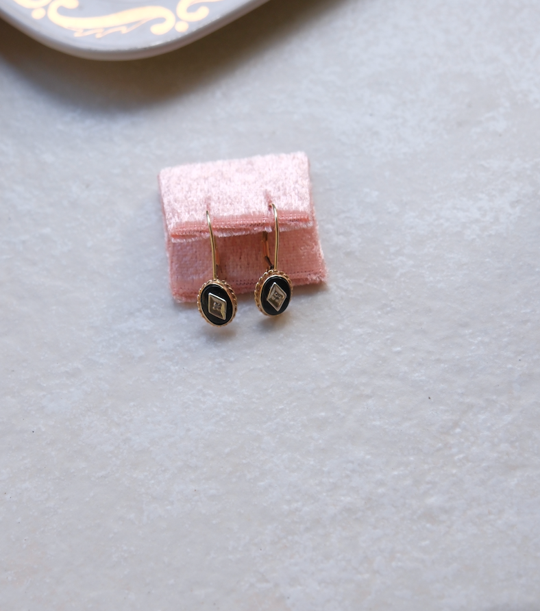 10K Onyx Diamond Ava Earrings - Stone Cooper