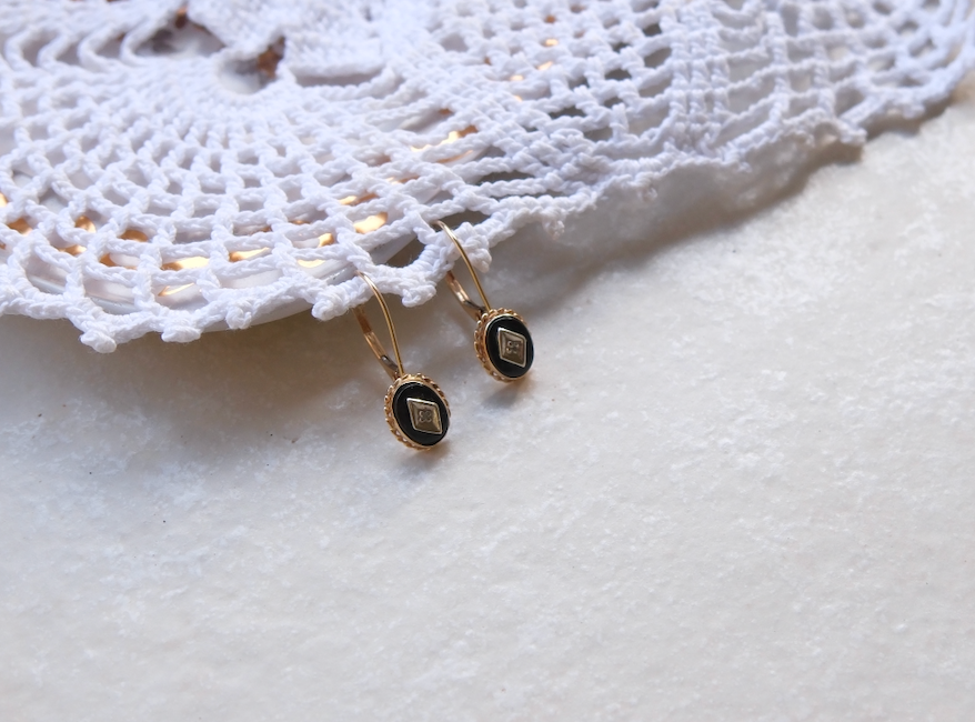 10K Onyx Diamond Ava Earrings - Stone Cooper