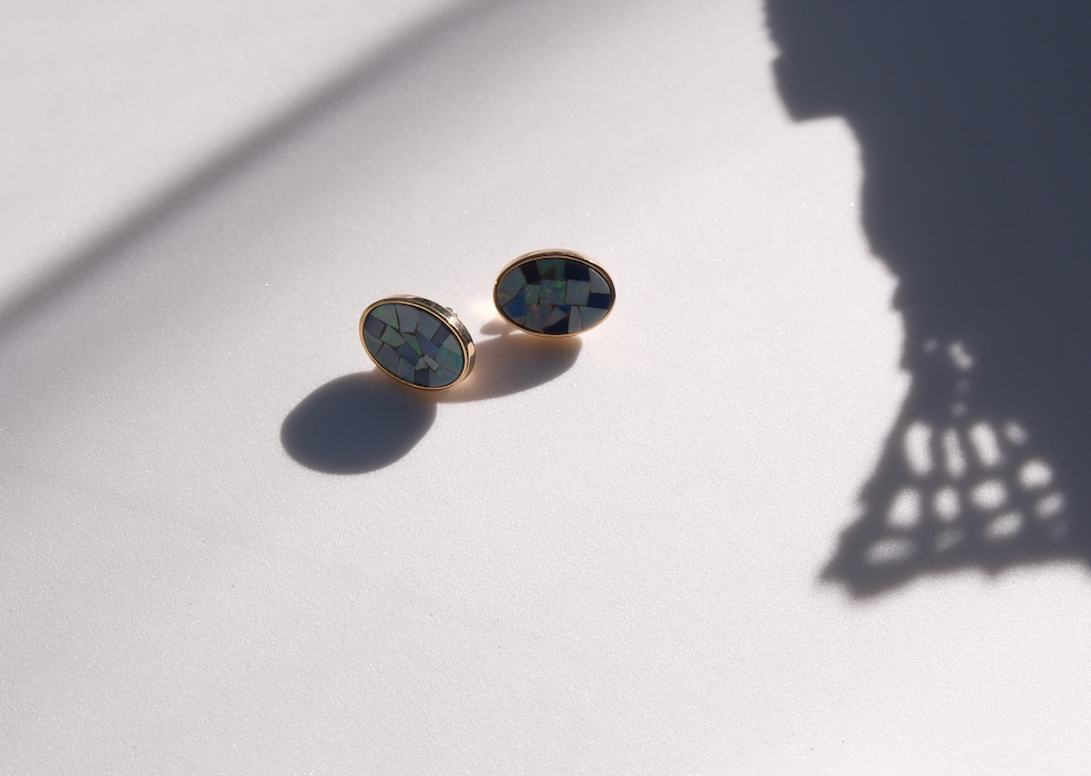 VanDell MicroMosaic Gold Filled Opal Studs - Stone Cooper