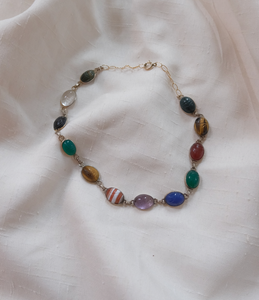 Layla Egyptian Revival Scarab Necklace - Stone Cooper