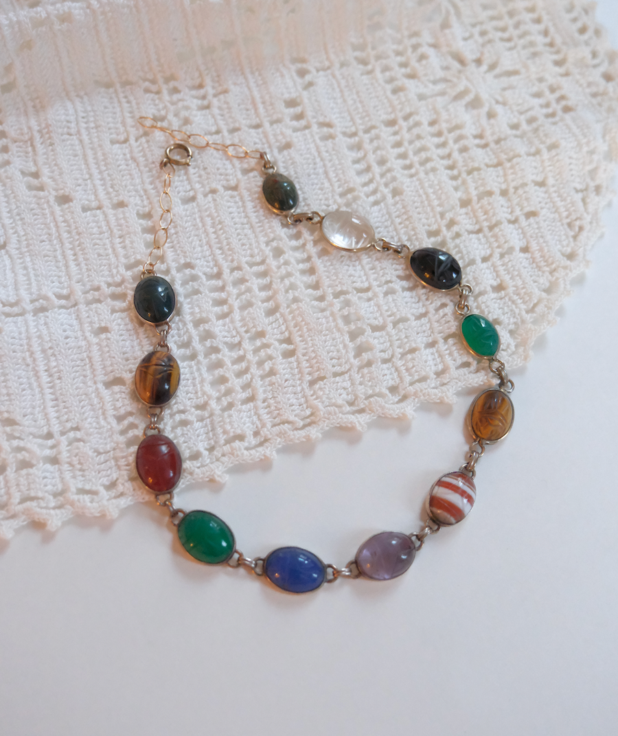 Layla Egyptian Revival Scarab Necklace - Stone Cooper