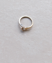 Two-Tone Vintage Diamond Crossover Ring, 14K, size 4