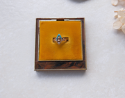 14K Victorian Pearl and Turquoise Navette Ring (7.75) - Stone Cooper