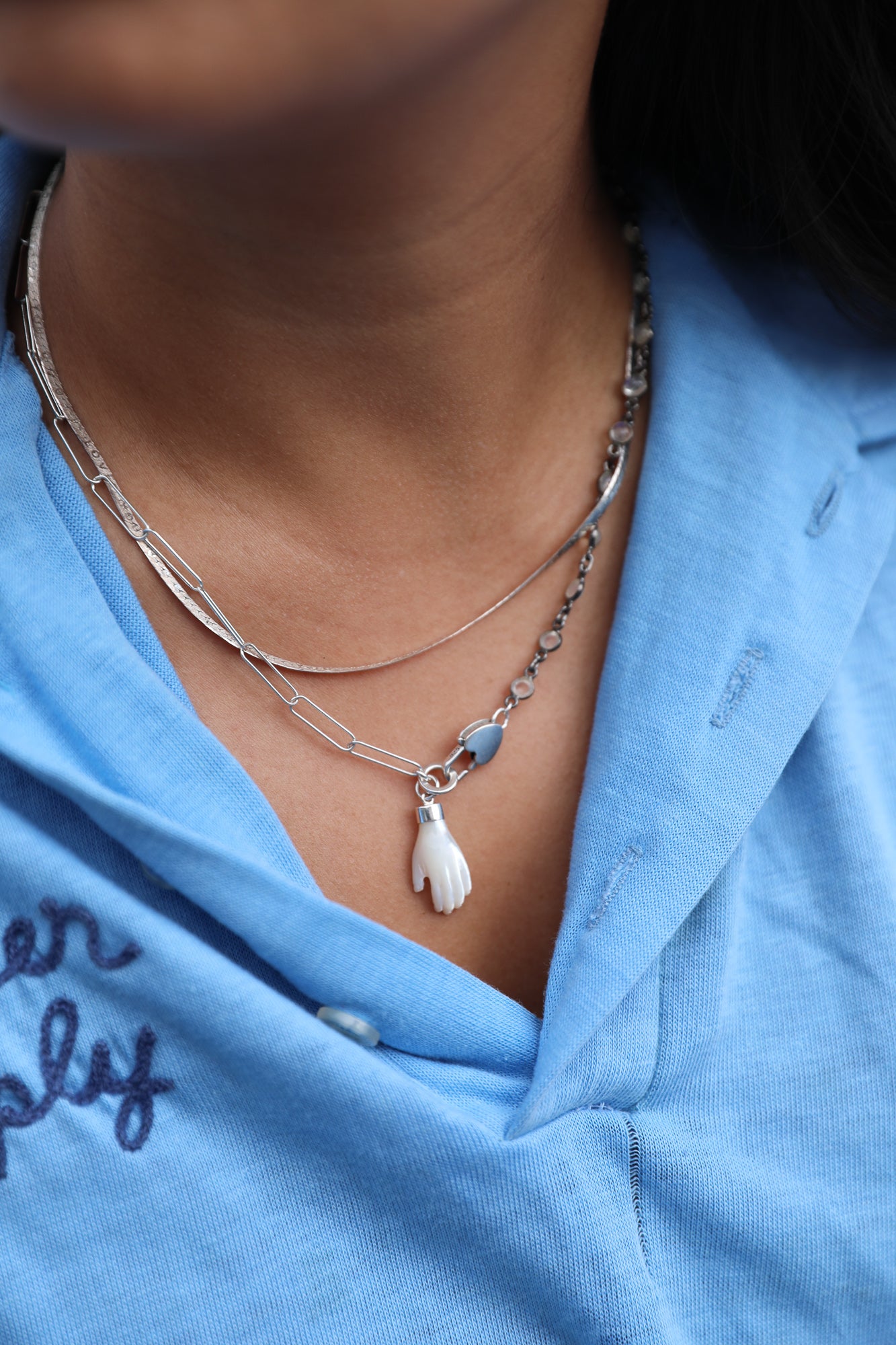 Anais Moonstone Hand Necklace
