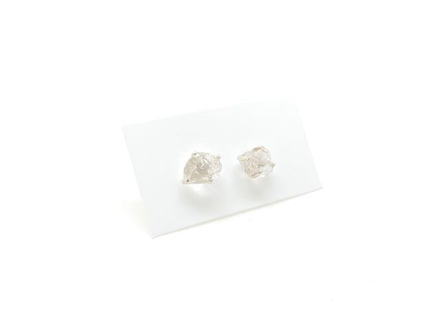 Genevieve Raw Studs - Herkimer Diamonds
