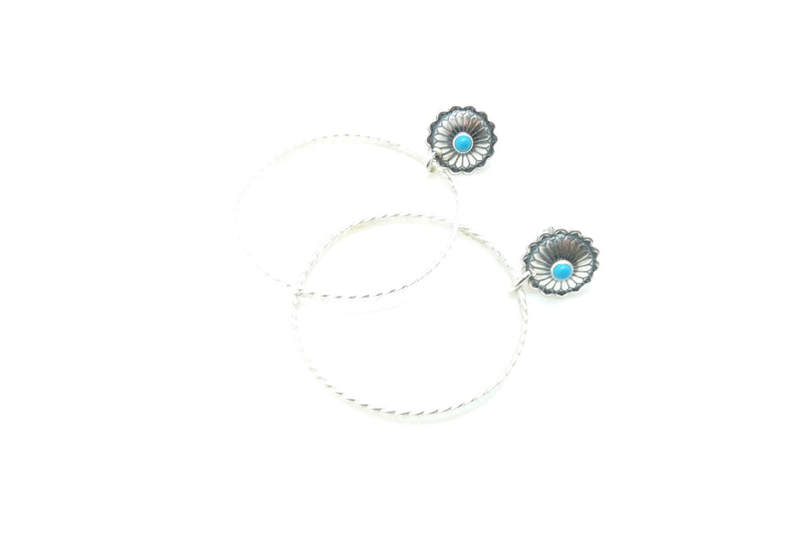 Turquoise conch mini stud-hoops