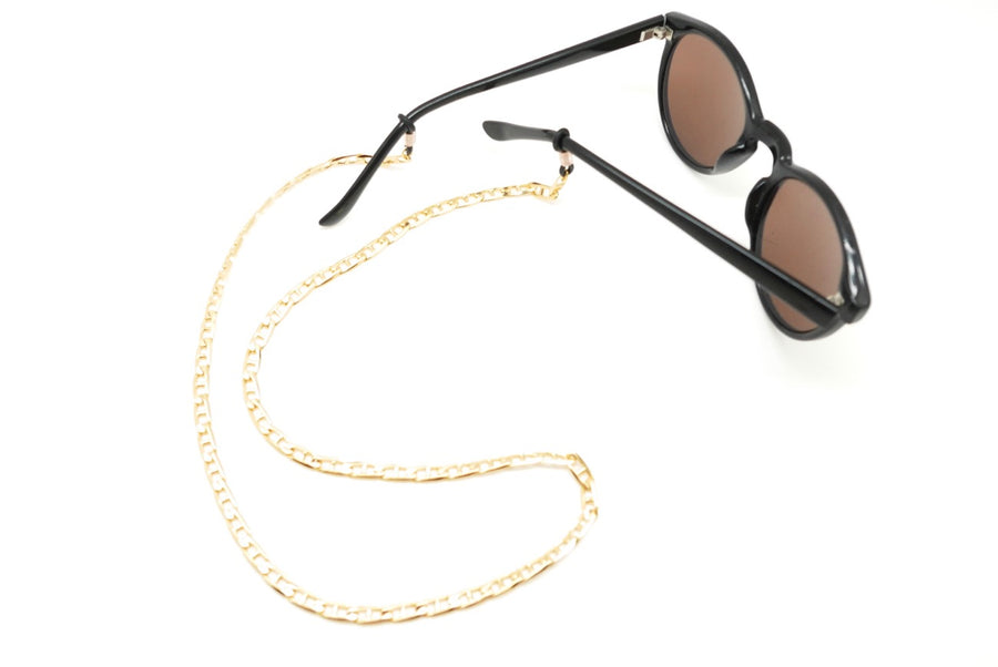 Gold Tone Glases Chain. Eyeglass Holder. Geometric Rhomb Shape 
