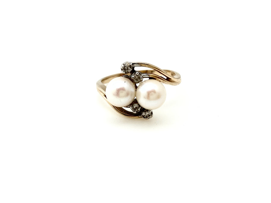 Pearl Twin Ring (14K gold, size 7.75)