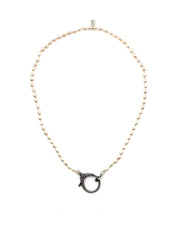 Pearl Diamond Clasp Necklace