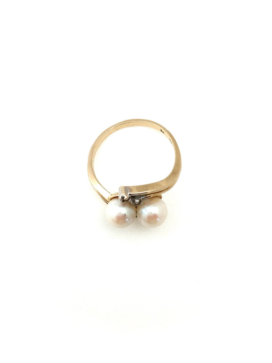 Pearl Twin Ring (14K gold, size 7.75)