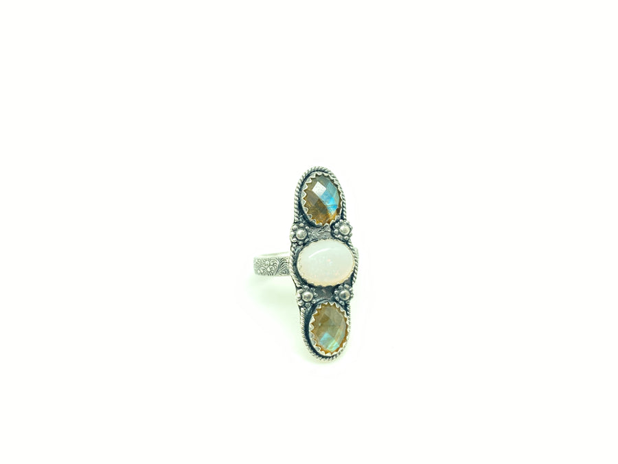 Labradorite & Opal Ring (7.25)