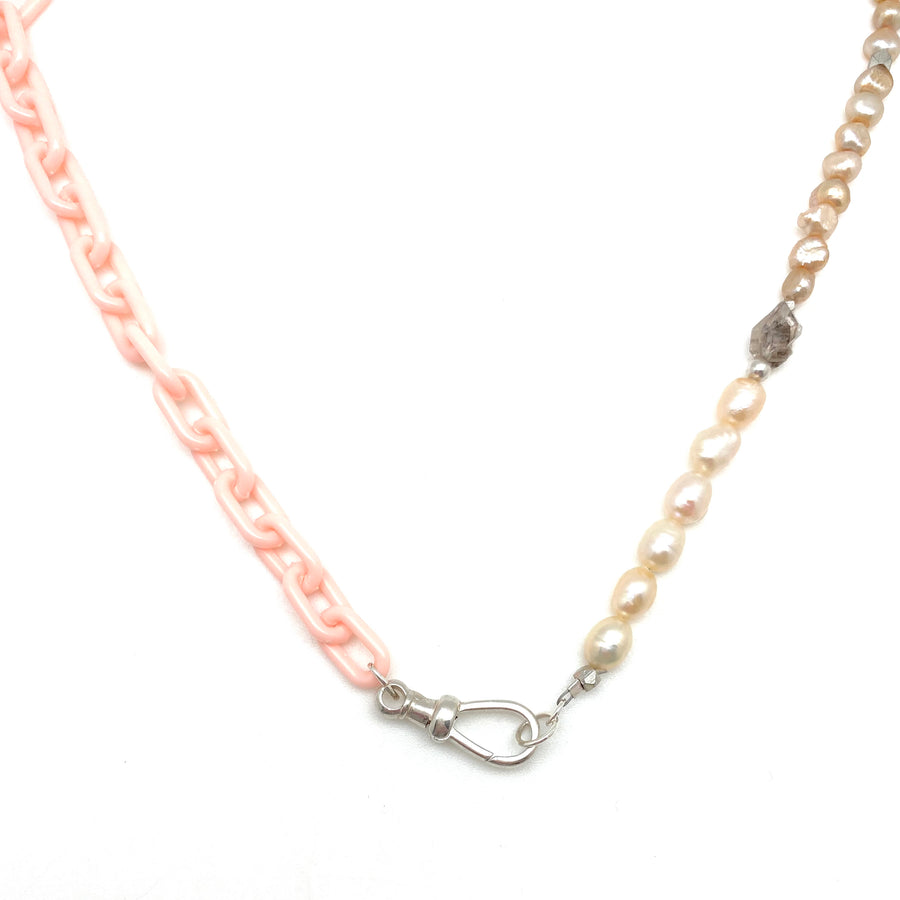 Chloe Pearl Charm-Holder Necklace